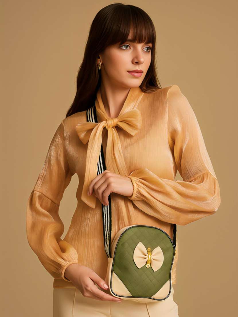 girls sling bags with bow design - 22225205 -  Standard Image - 1