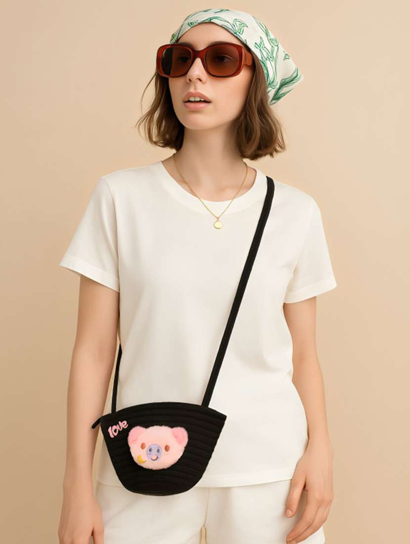  black embroidered shoulder bag - 22225209 -  Standard Image - 1