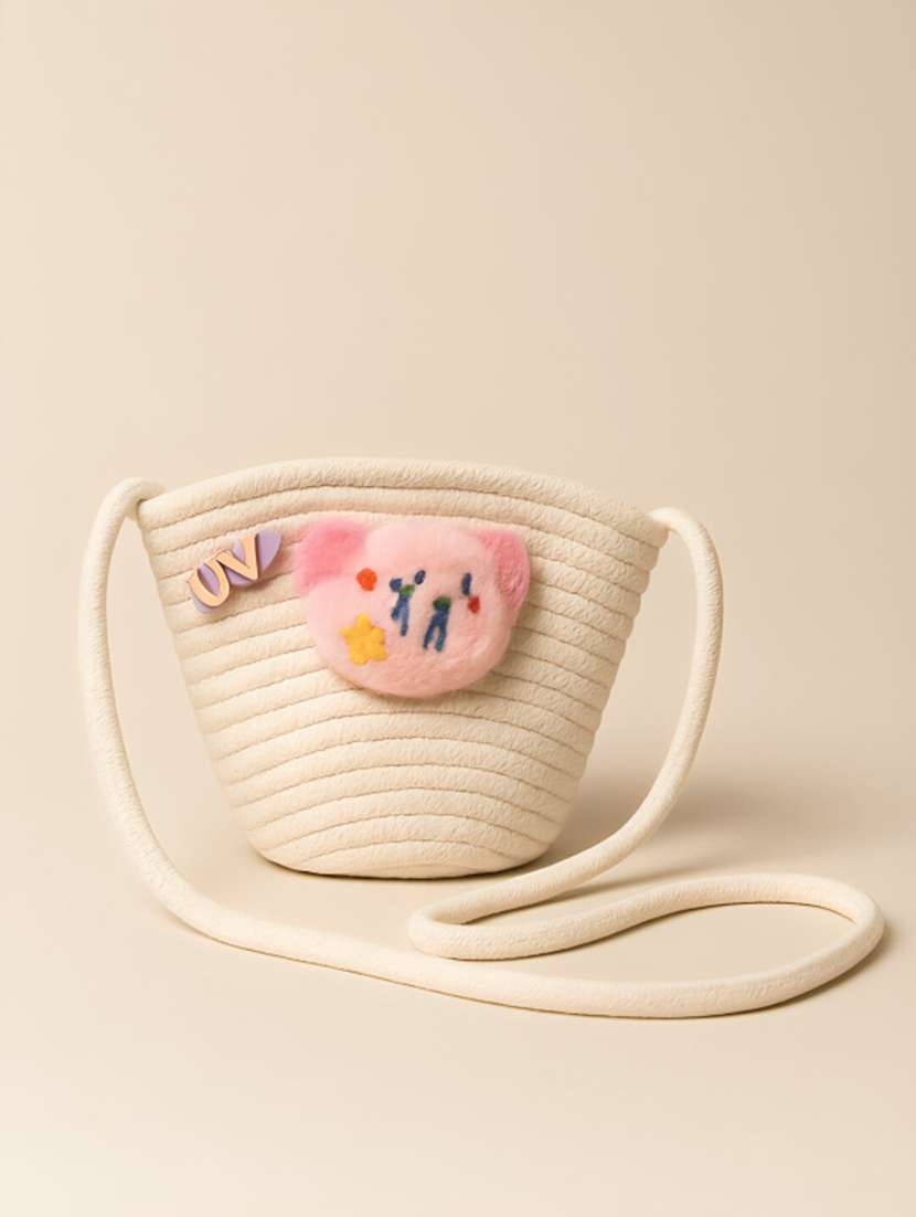 women jute sling bag with zip