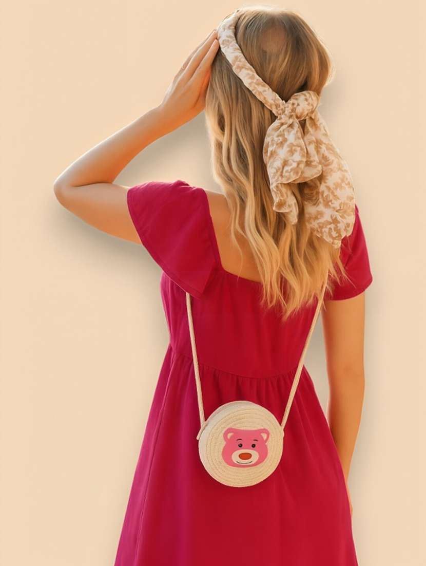 women round white jute sling bag - 22225220 -  Standard Image - 1