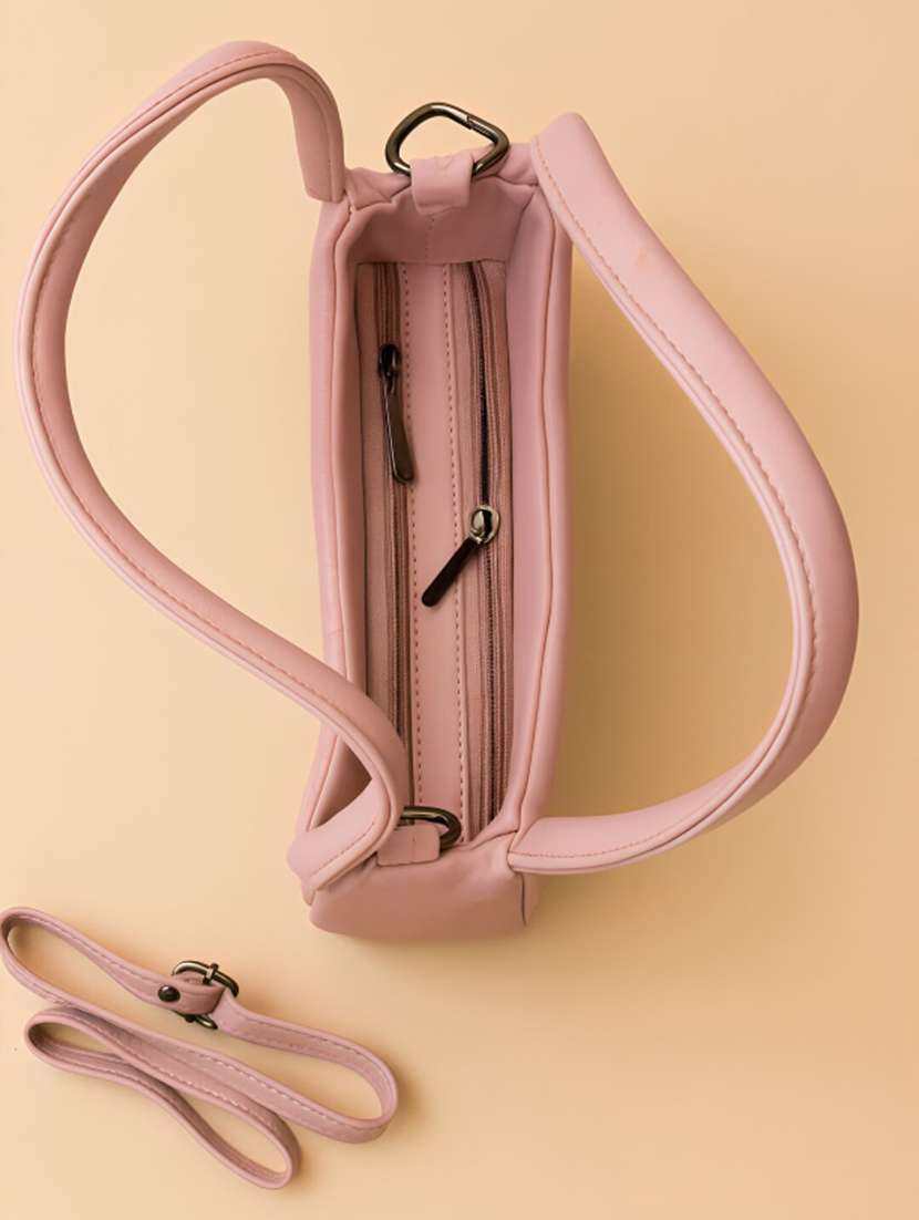 mauve faux leather hobo shoulder bag - 22225221 -  Standard Image - 4