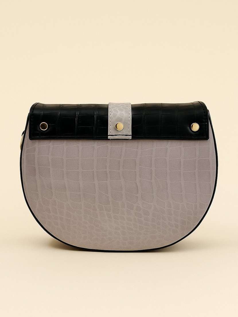 two-tonetextured sling bag with detachable strap - 22225230 -  Standard Image - 4