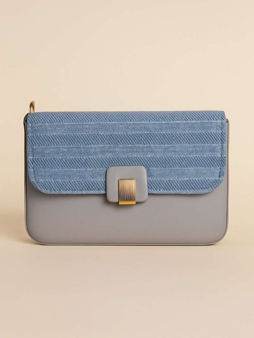 women blue pu sling bag