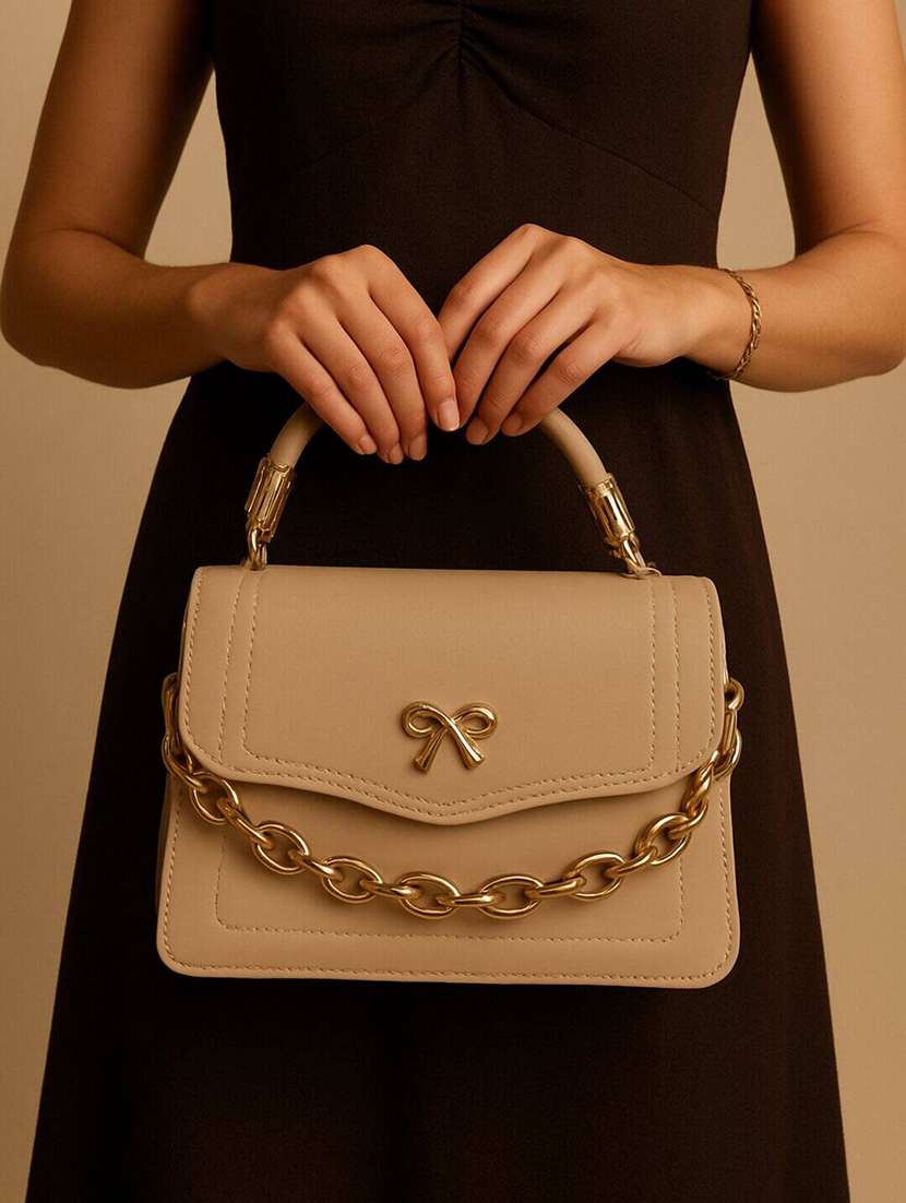 women solid structure handbag - 22225260 -  Standard Image - 4