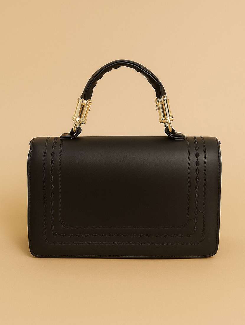 women solid structured pu sling bag - 22225261 -  Standard Image - 4