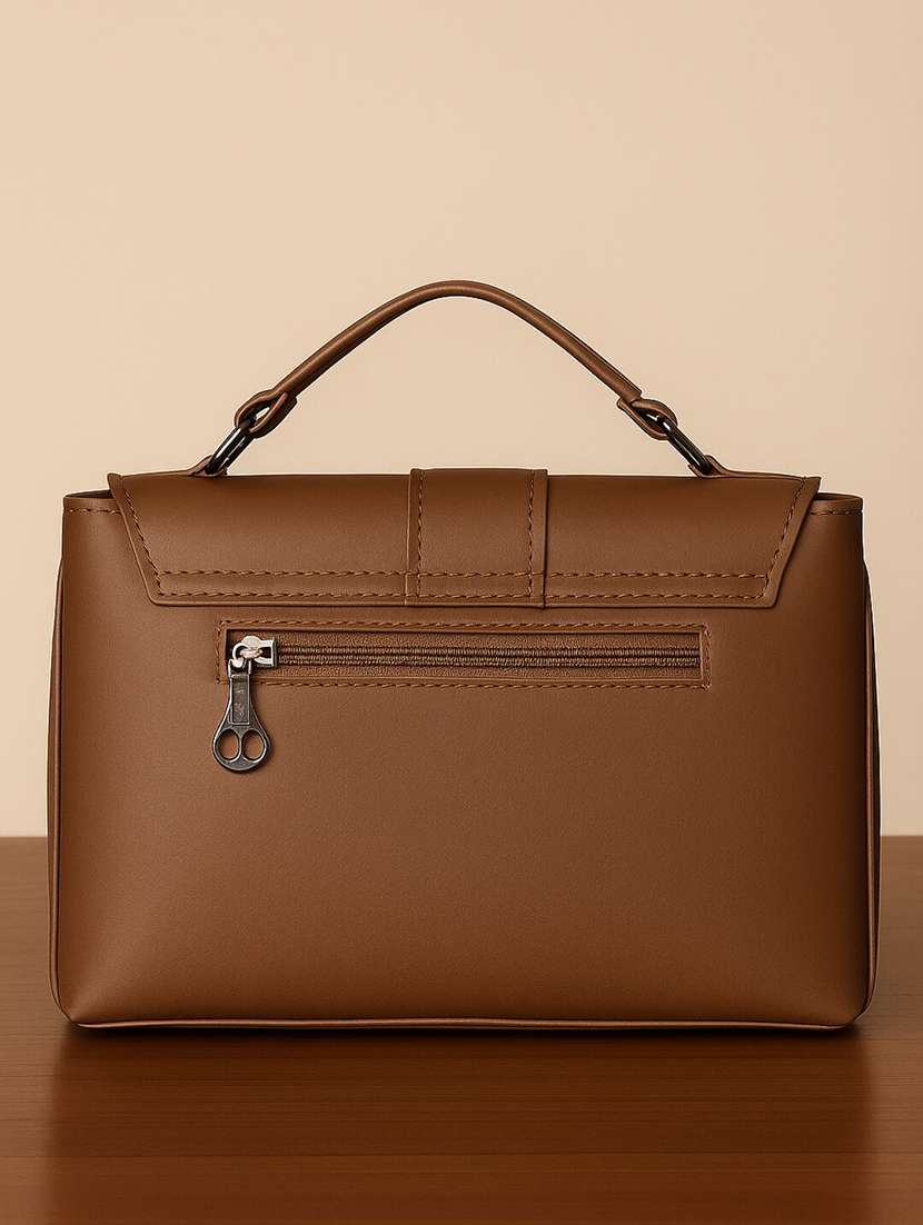 women solid structured pu sling bag - 22225264 -  Standard Image - 4