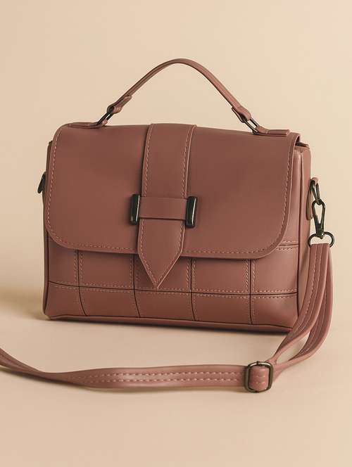 women solid structured pu sling bag - 22225265 -  Standard Image - 0