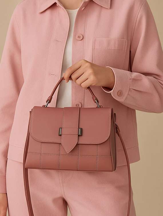 women solid structured pu sling bag - 22225265 -  Standard Image - 1