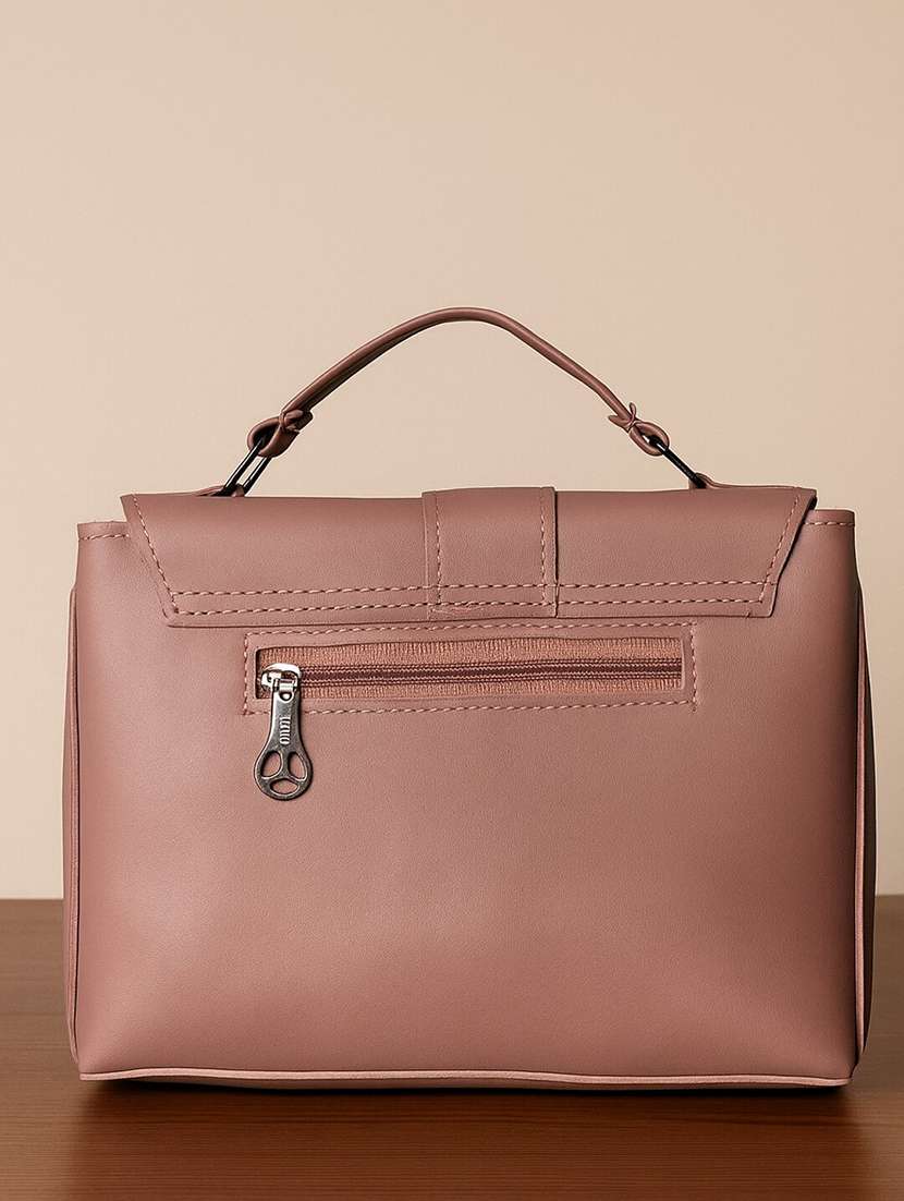 women solid structured pu sling bag - 22225265 -  Standard Image - 4