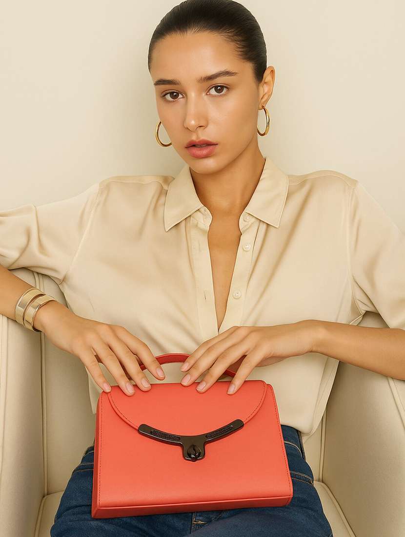 women solid structured pu sling bag - 22225266 -  Standard Image - 1