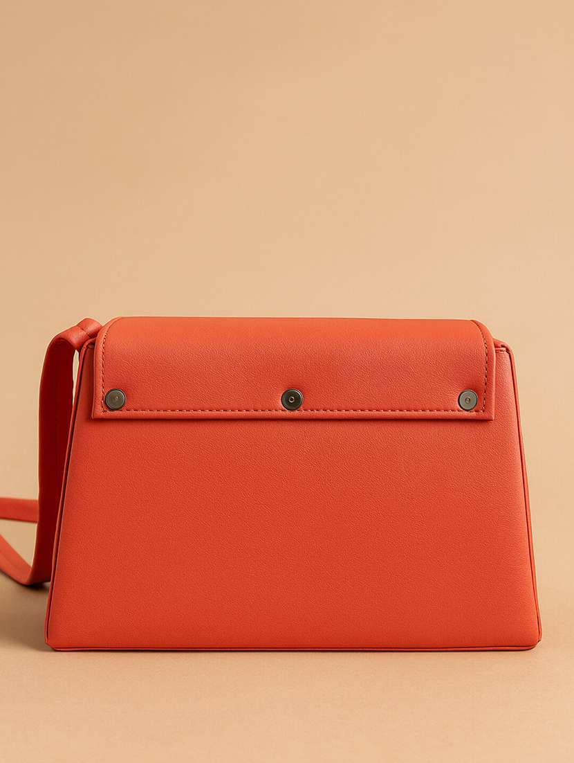 women solid structured pu sling bag - 22225266 -  Standard Image - 4