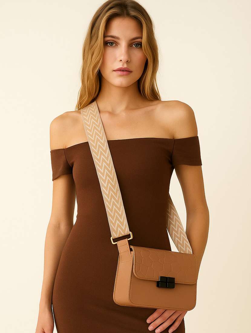 women textured structured pu sling bag - 22225279 -  Standard Image - 1