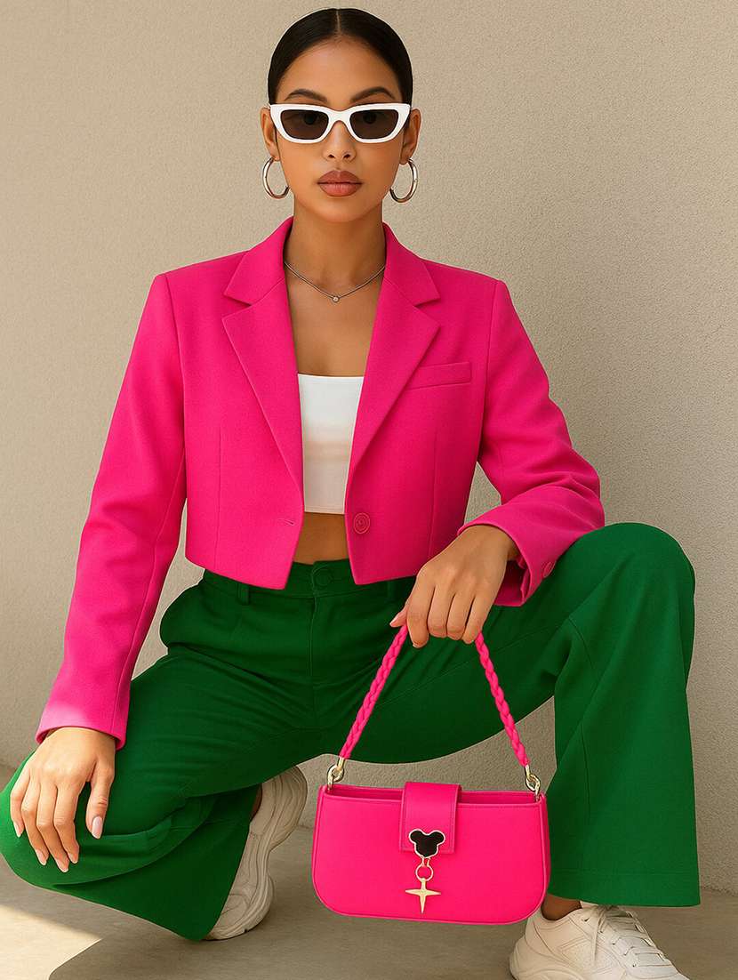 women solid pu structured shoulder bag - 22225313 -  Standard Image - 1