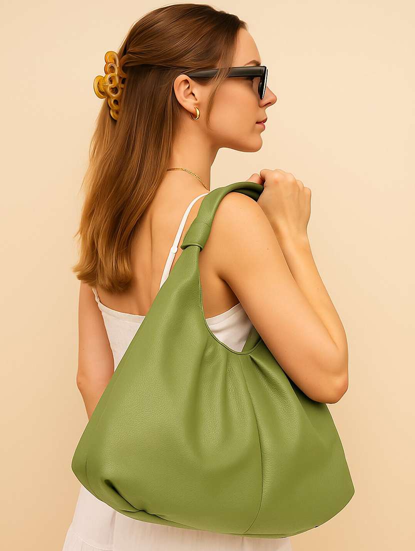 women solid pu structured shoulder bag - 22225315 -  Standard Image - 1