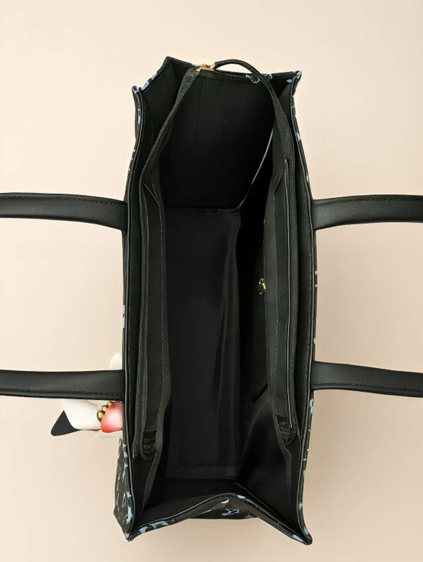 women printed pu structured tote bag - 22225317 -  Standard Image - 4