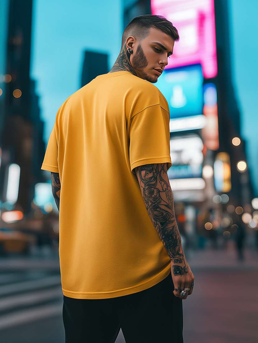 men front print short sleeve oversized t-shirt - 22225351 -  Standard Image - 1