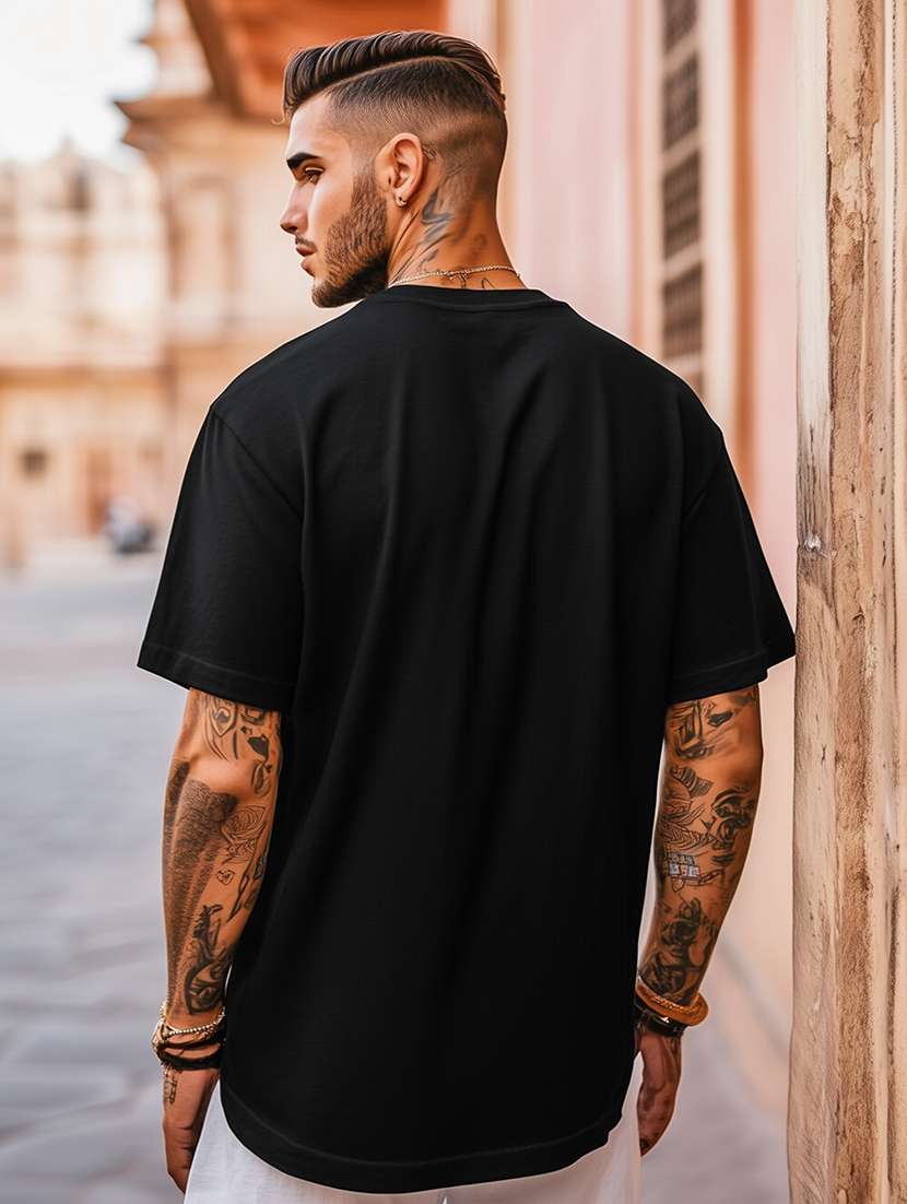 Men Front Print Short Sleeve Oversized T-shirt - 22225356 -  Standard Image - 1