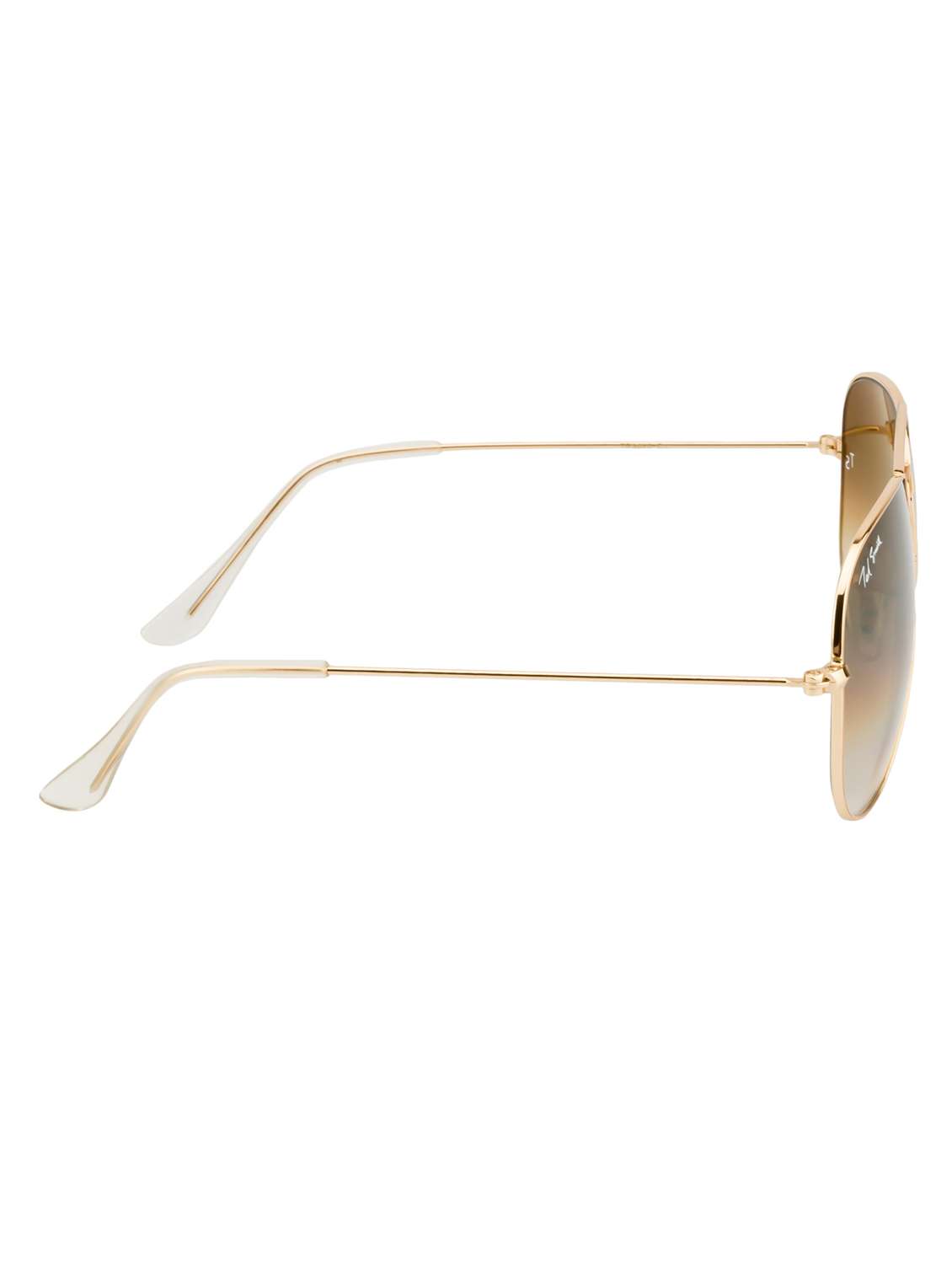 ted smith unisex aviator sunglasses gold metal frame brown gradient glass lenses classic style - 22225364 -  Standard Image - 4