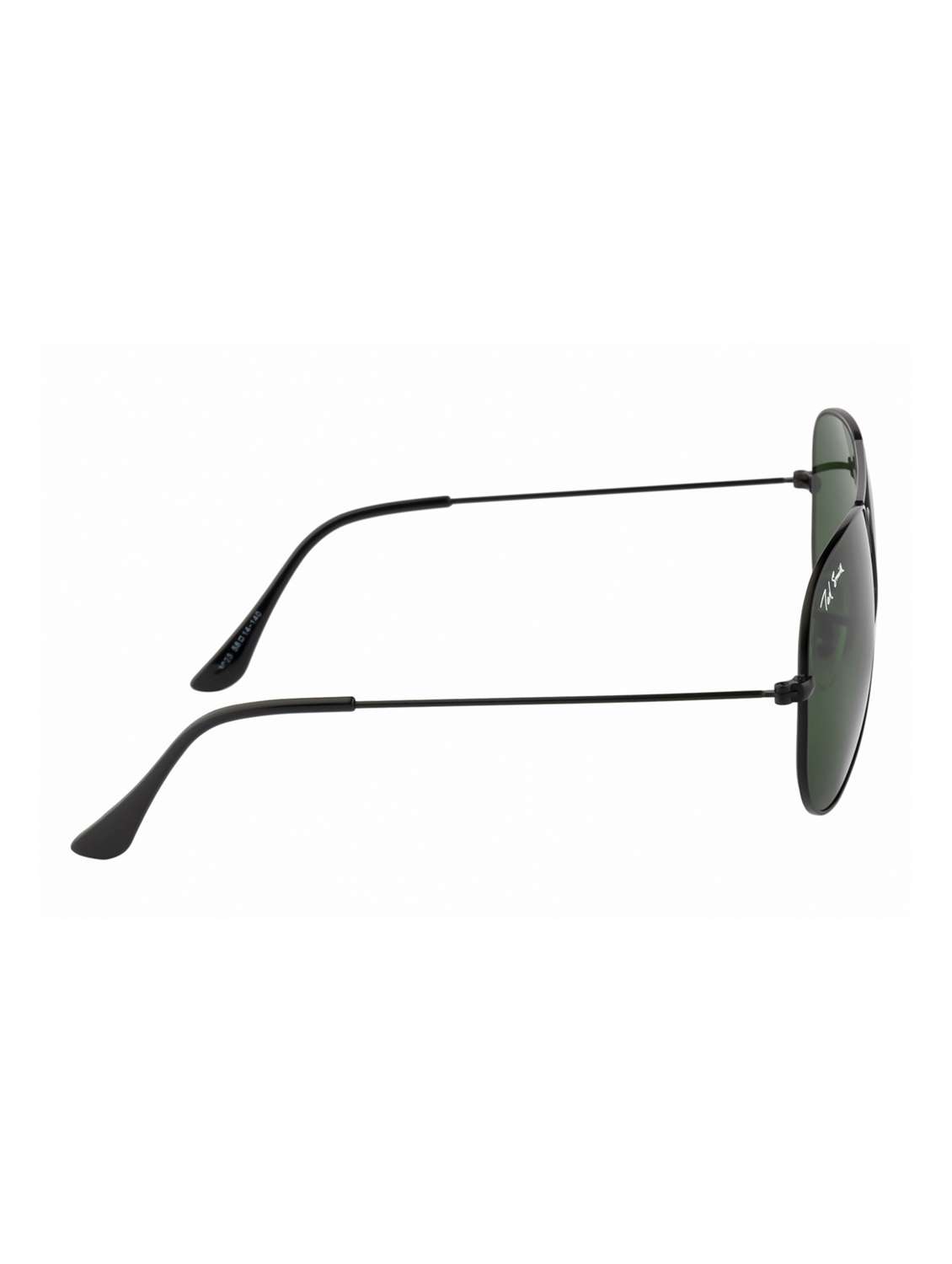 ted smith unisex aviator sunglasses – matt black metal frame , green glass lenses, classic style. - 22225368 -  Standard Image - 4
