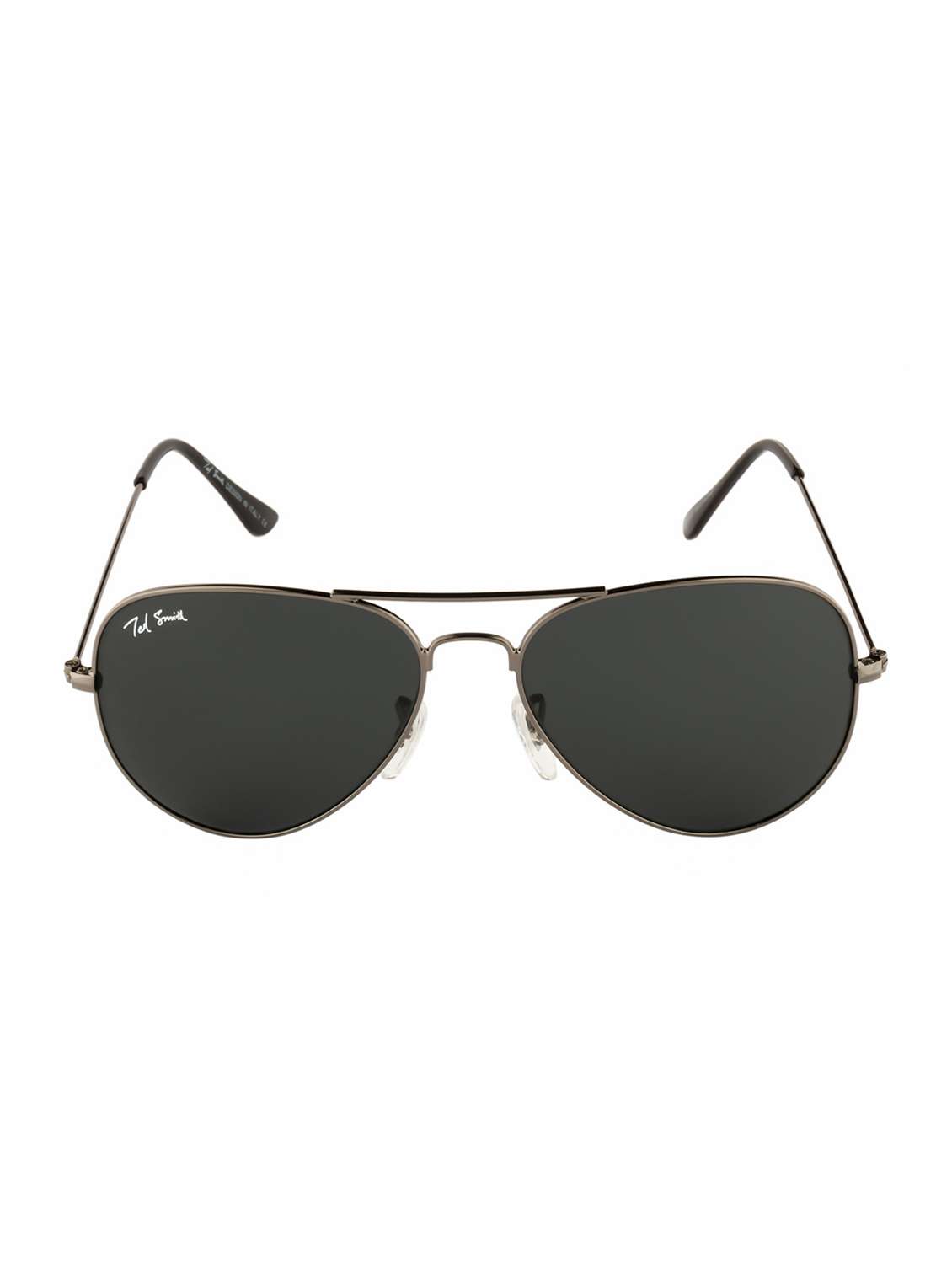 ted smith unisex aviator sunglasses – gunmetal metal frame , grey glass lenses, classic style. - 22225369 -  Standard Image - 1