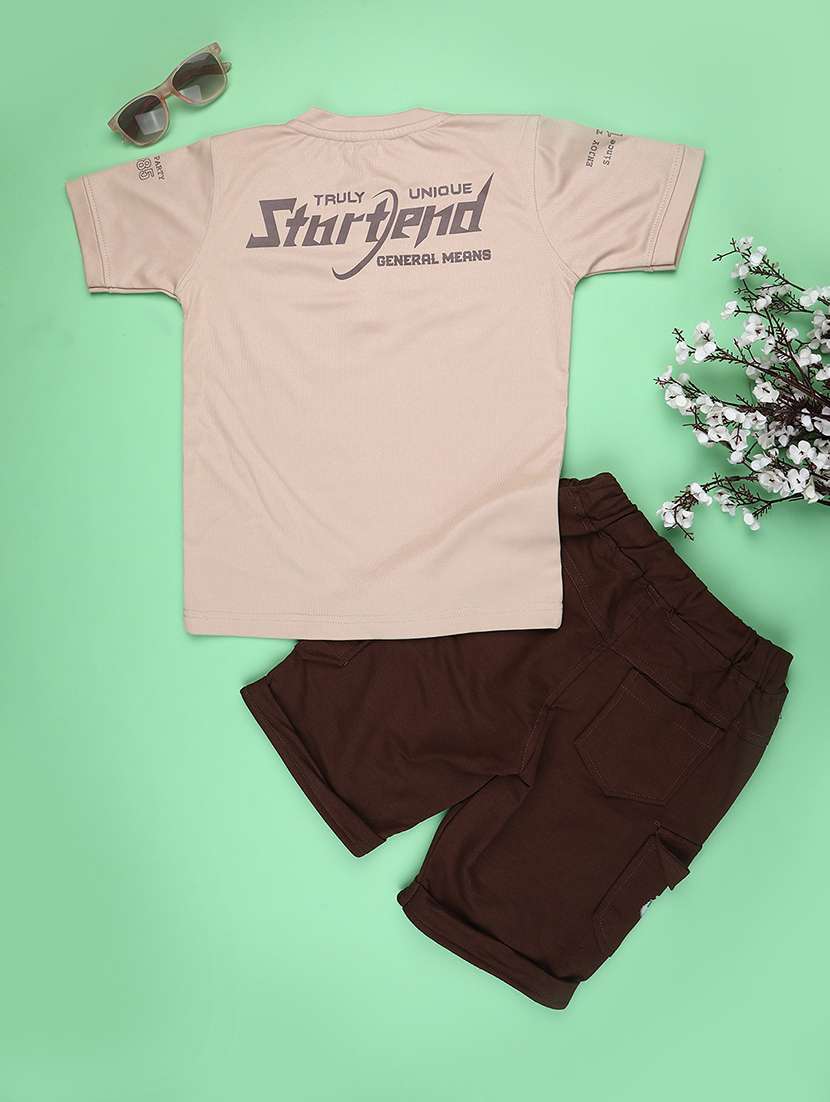 kids printed shorts & t-shirt co-ords set - 22226045 -  Standard Image - 1