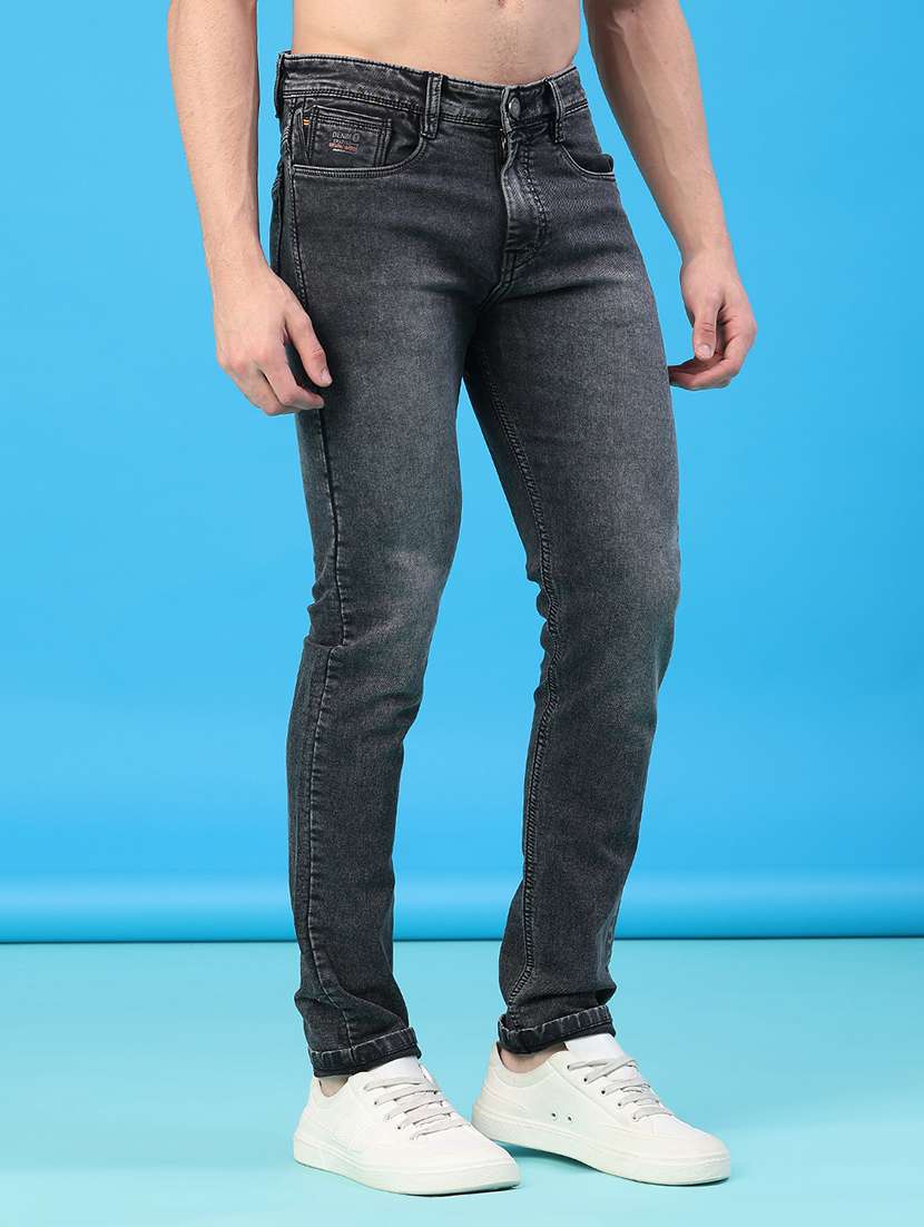 men washed mid rise full length slim fit jeans - 22226101 -  Standard Image - 1