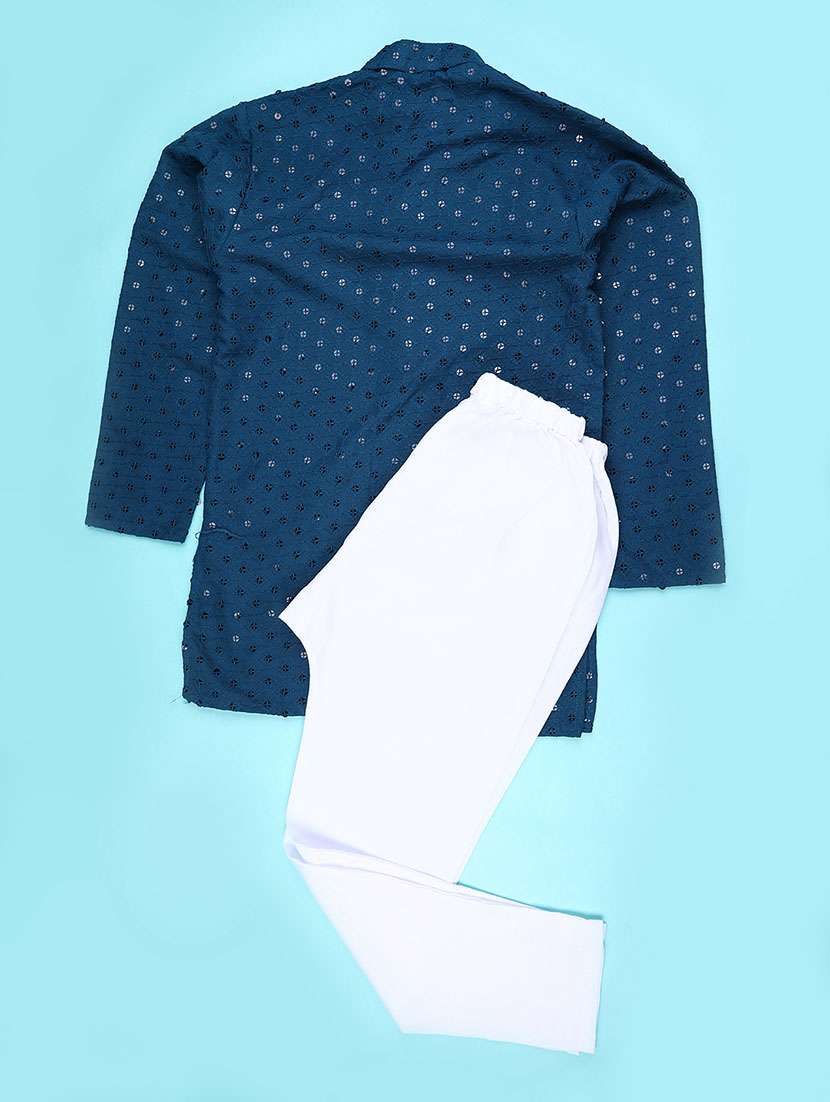 boys embroidered kurta and pyjama set - 22226177 -  Standard Image - 1