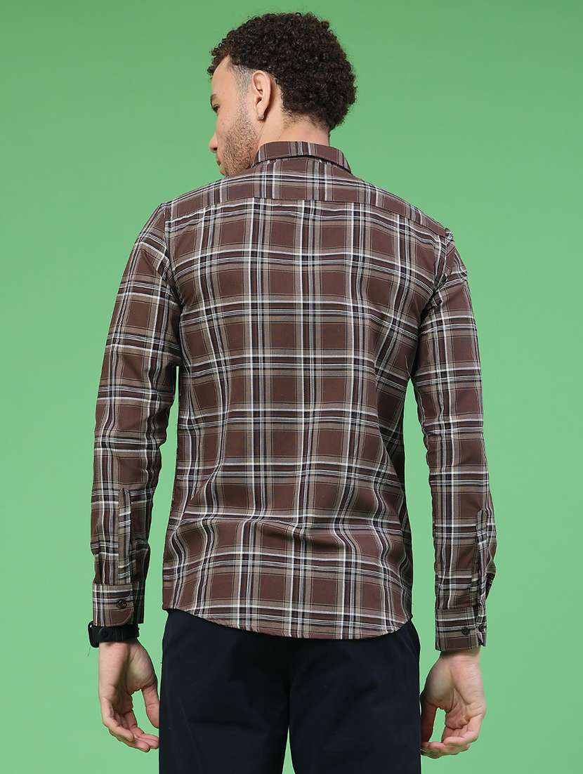 men checkered long sleeve slim fit casual shirt - 22226237 -  Standard Image - 4