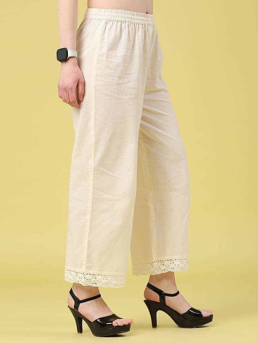 Women Solid Mid Rise Ankle Length Straight Pant - 22226283 -  Standard Image - 1