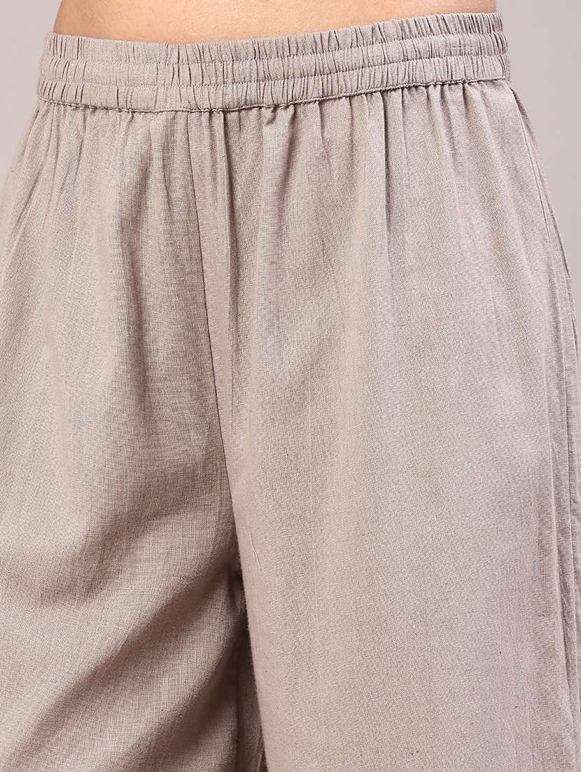 women solid mid rise straight palazzo - 22226284 -  Standard Image - 1