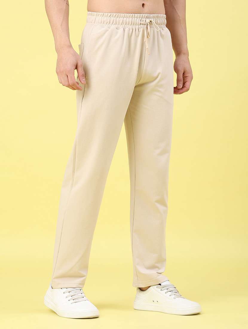 men solid mid rise full length track pant - 22226330 -  Standard Image - 1