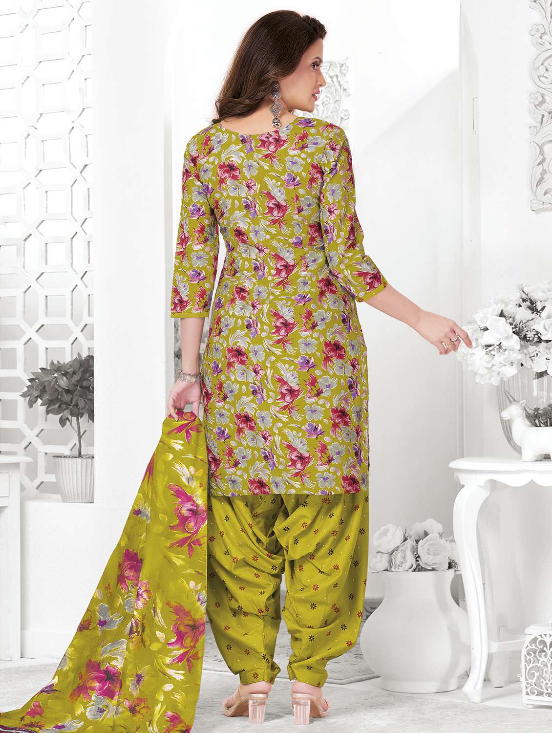 women floral printed unstitched salwar suit set - 22226365 -  Standard Image - 1