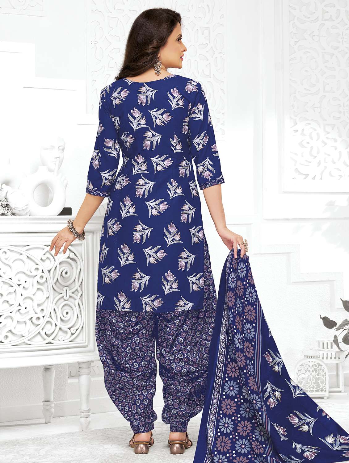 women floral printed unstitched salwar suit set - 22226367 -  Standard Image - 1