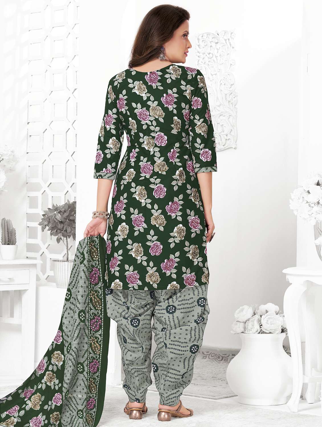 women floral printed unstitched salwar suit set - 22226368 -  Standard Image - 1
