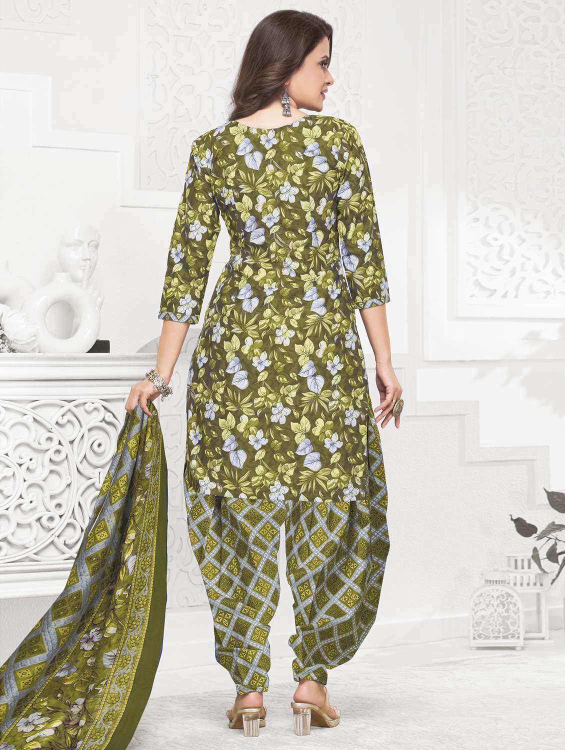 women floral printed unstitched salwar suit set - 22226374 -  Standard Image - 1