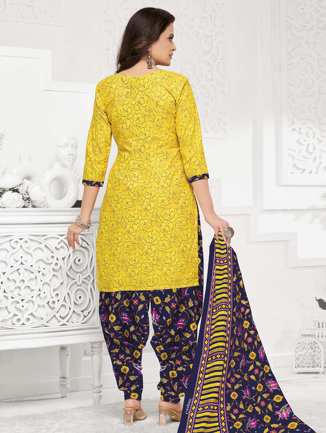 women floral printed unstitched salwar suit set - 22226399 -  Standard Image - 1