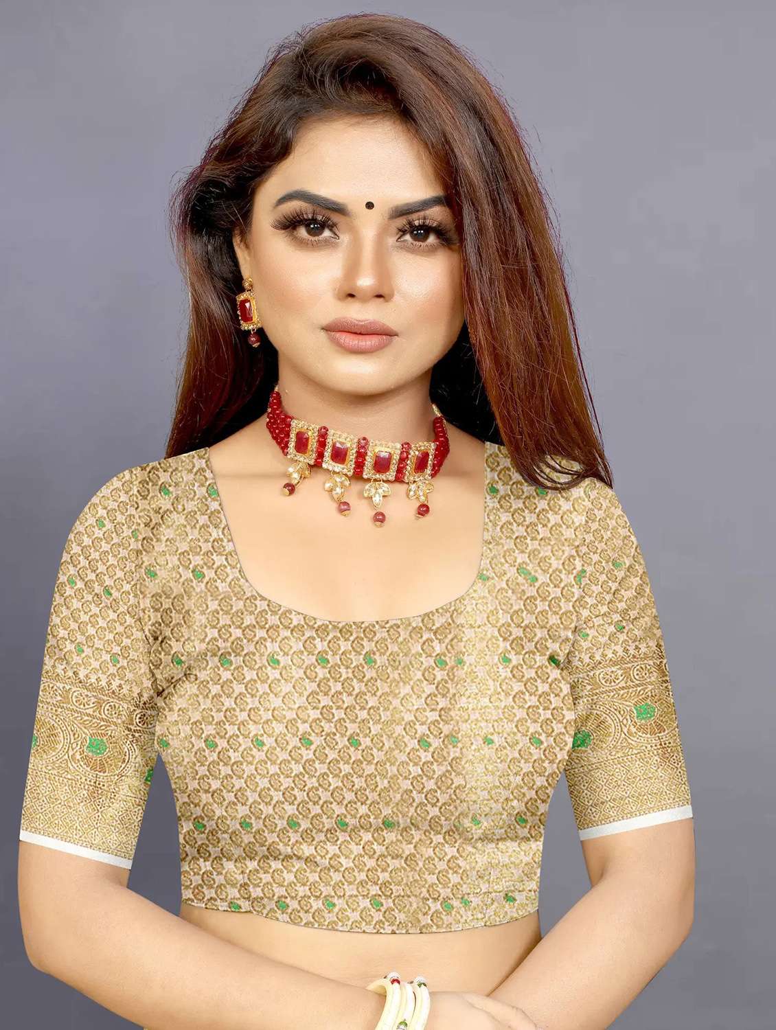 women self design banarasi saree with blouse - 22226479 -  Standard Image - 4