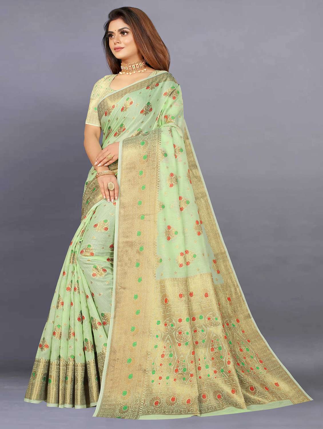 women self design banarasi saree with blouse - 22226481 -  Standard Image - 1