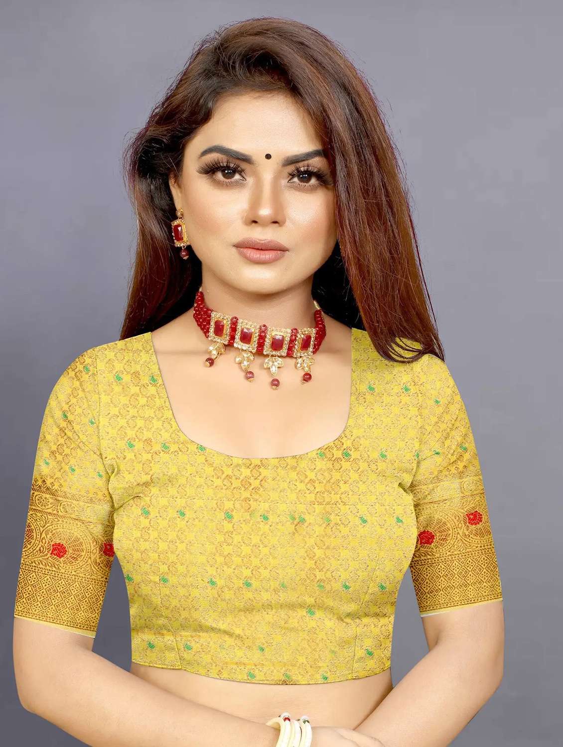 women self design banarasi saree with blouse - 22226482 -  Standard Image - 4