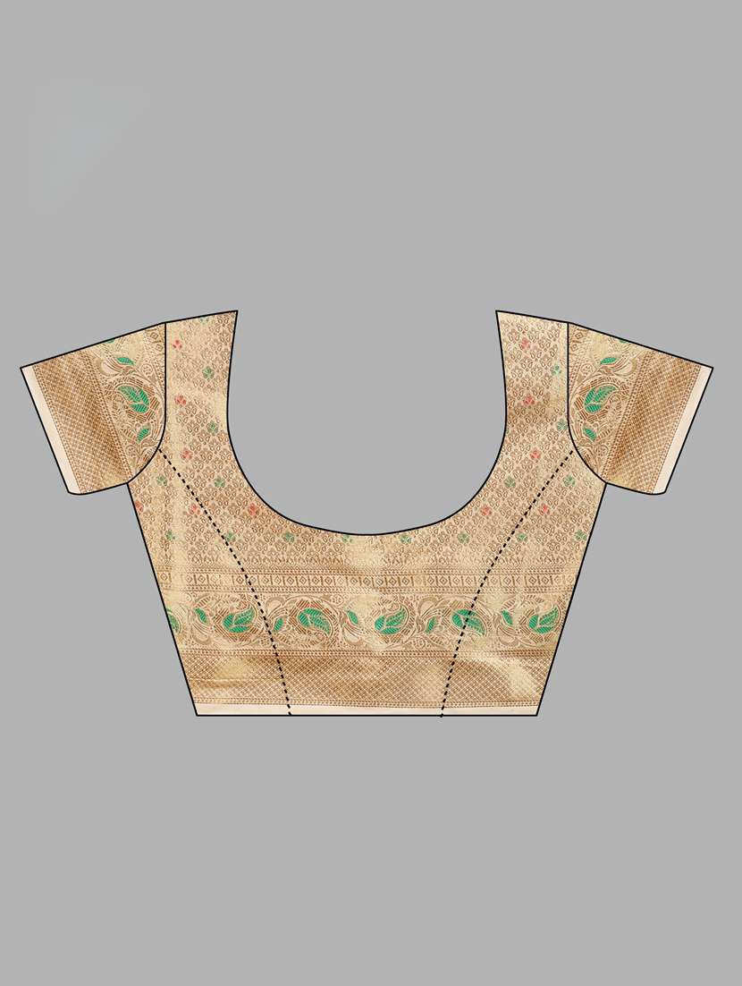 women self design banarasi saree with blouse - 22226483 -  Standard Image - 4