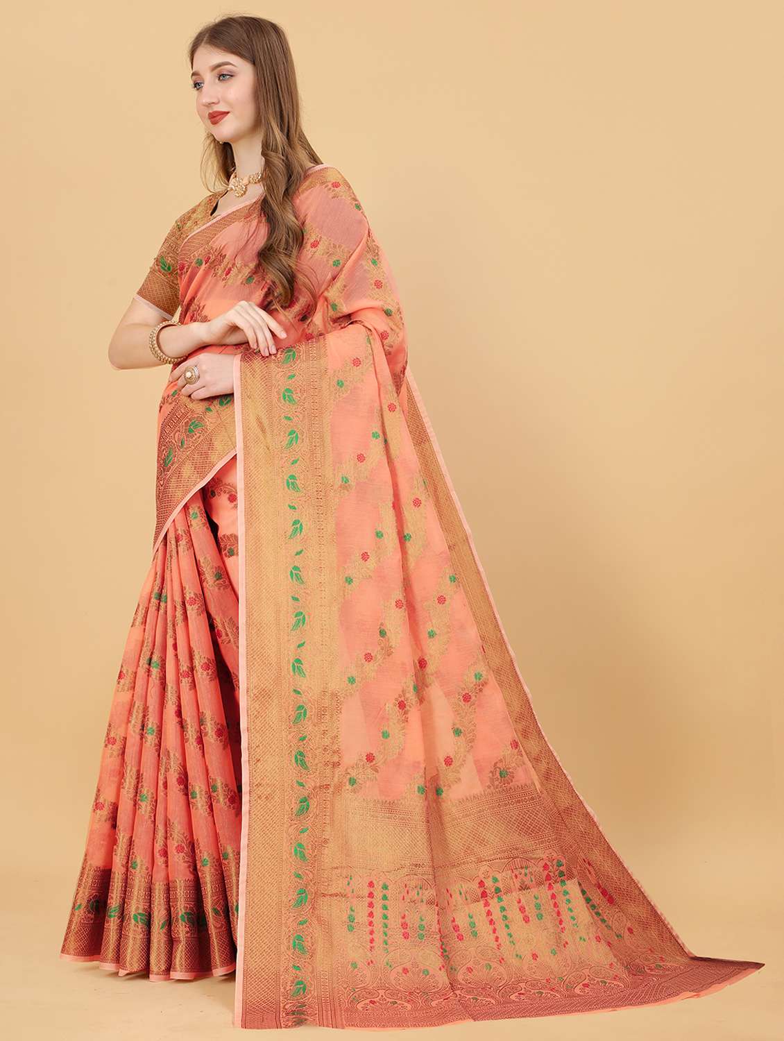women self design banarasi saree with blouse - 22226490 -  Standard Image - 1