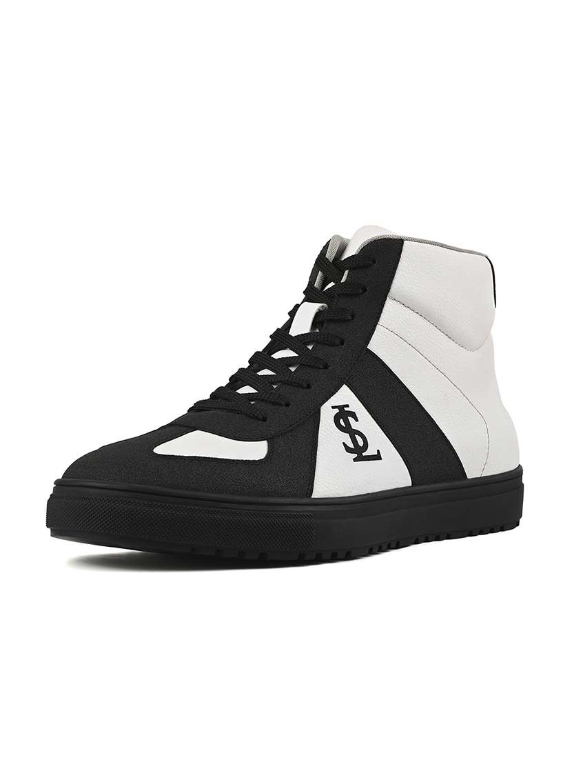 men white lace up high ankle sneaker - 22226510 -  Standard Image - 1