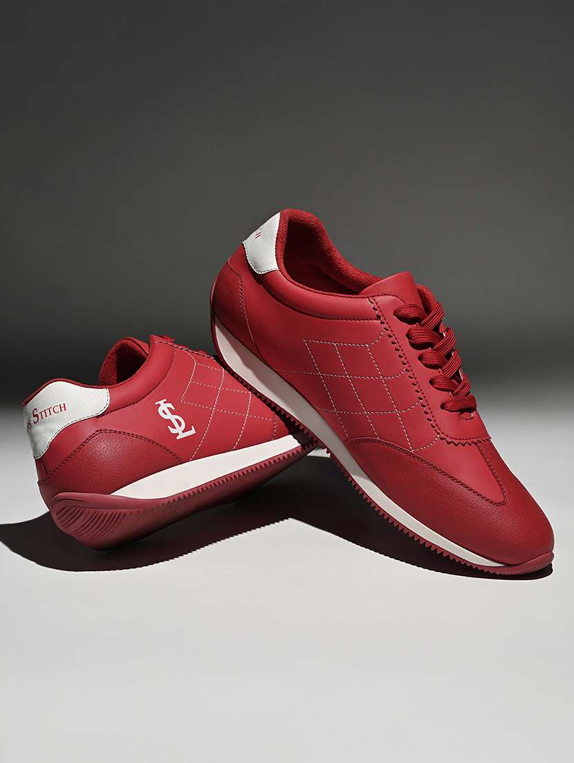 rmen red lace up sneaker - 22226511 -  Standard Image - 1