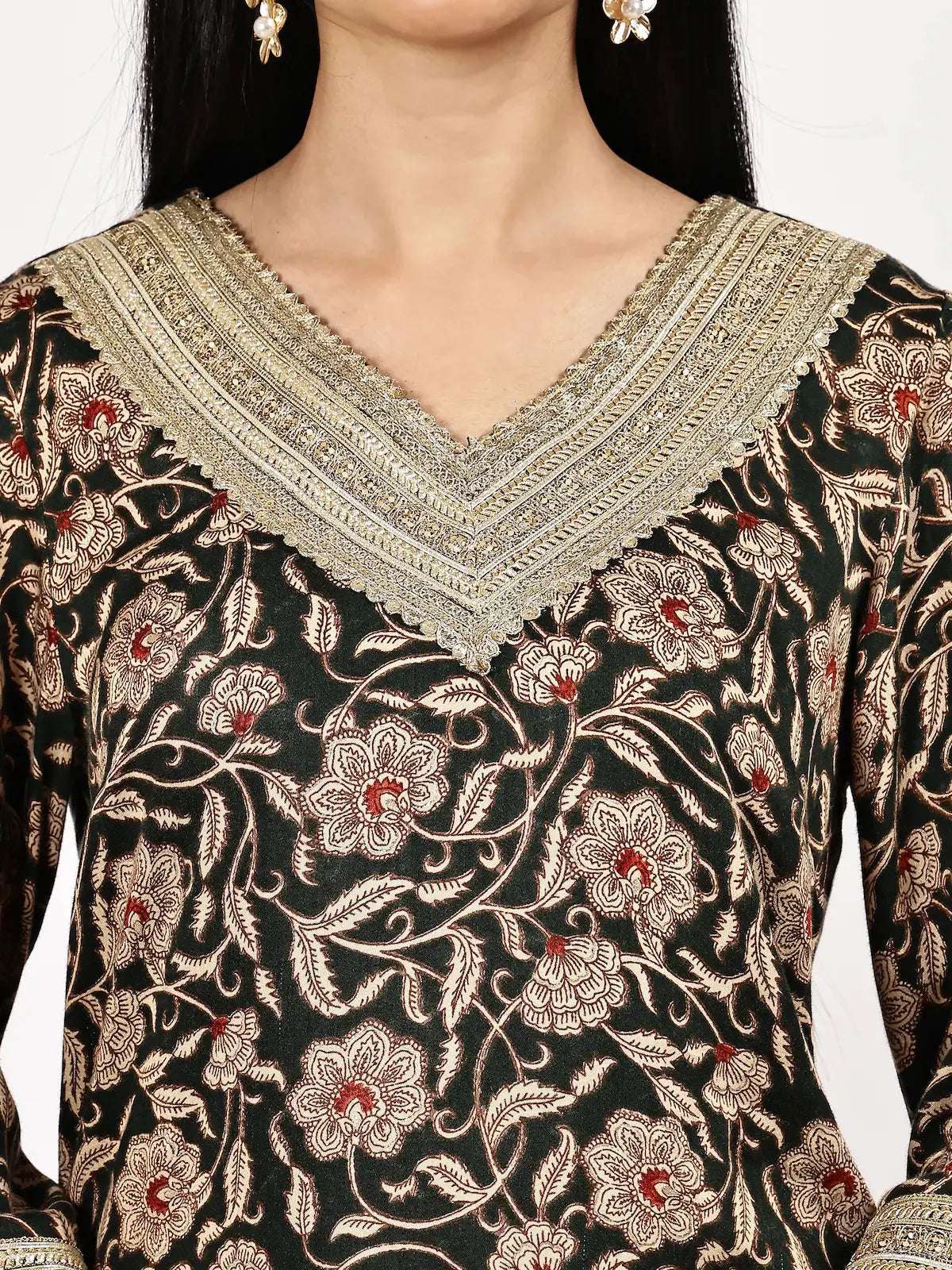 women floral long sleeve kurta pant with dupatta set - 22226573 -  Standard Image - 4