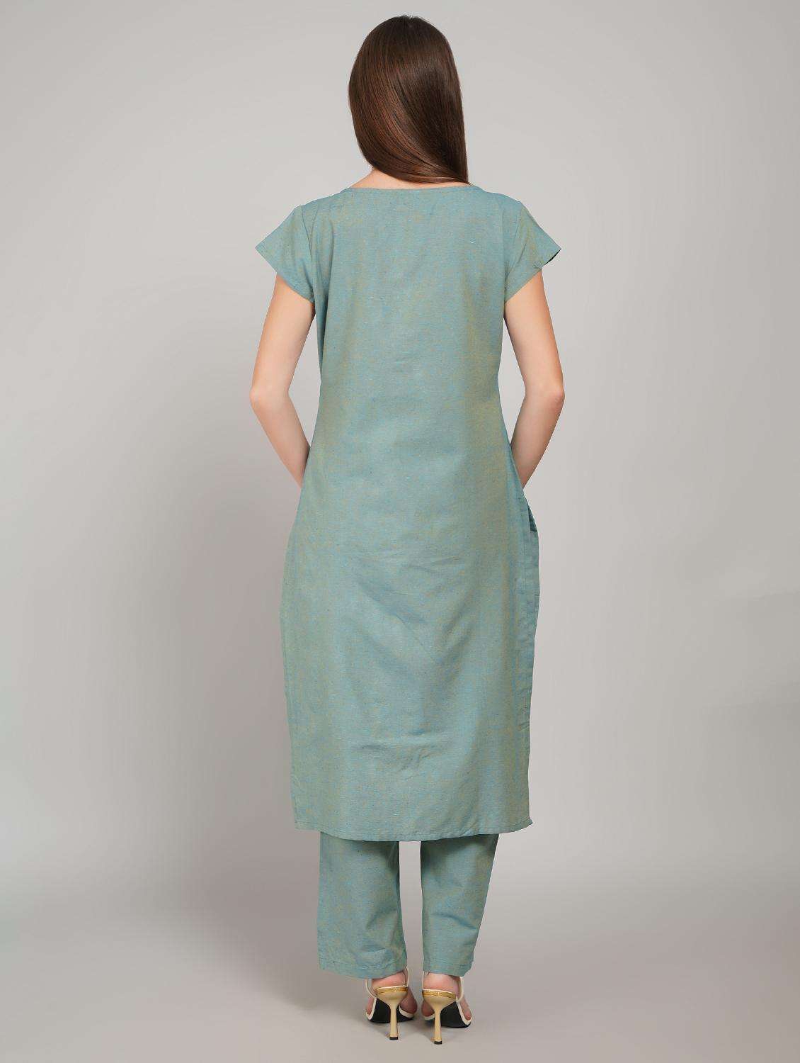 women solid short sleeve straight kurta - 22226603 -  Standard Image - 4