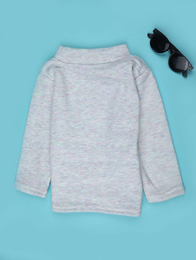 Girls Self Design Mock Neck Sweater - 22226604 -  Standard Image - 1
