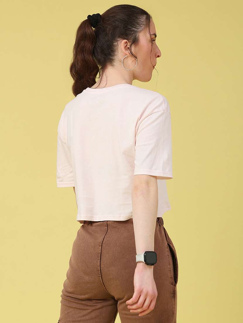 women printed short sleeve crop t-shirt - 22226613 -  Standard Image - 4
