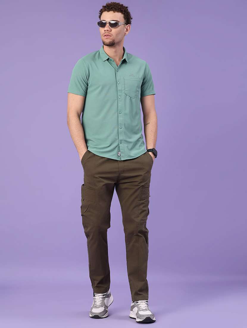men olive cotton cargo - 22226628 -  Standard Image - 4