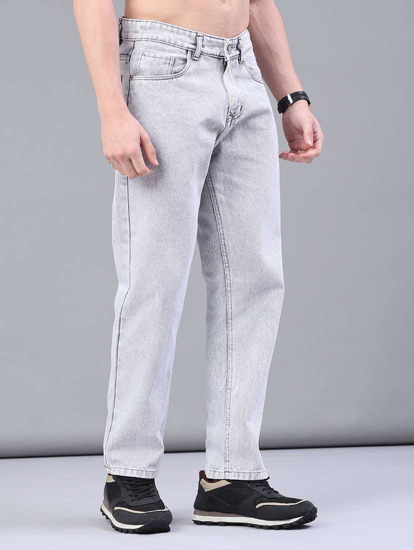 men plain mid rise full length jeans - 22226643 -  Standard Image - 1