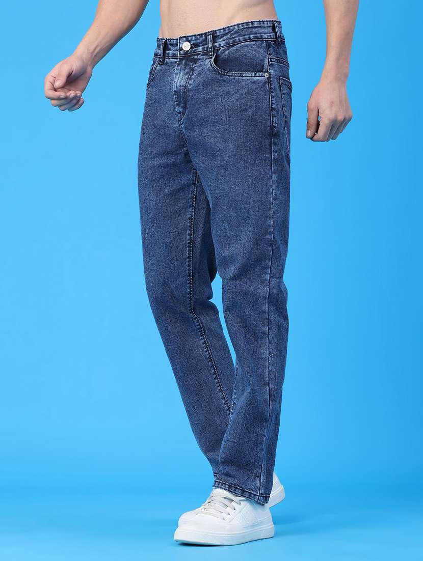 men plain mid rise full length jeans - 22226645 -  Standard Image - 1